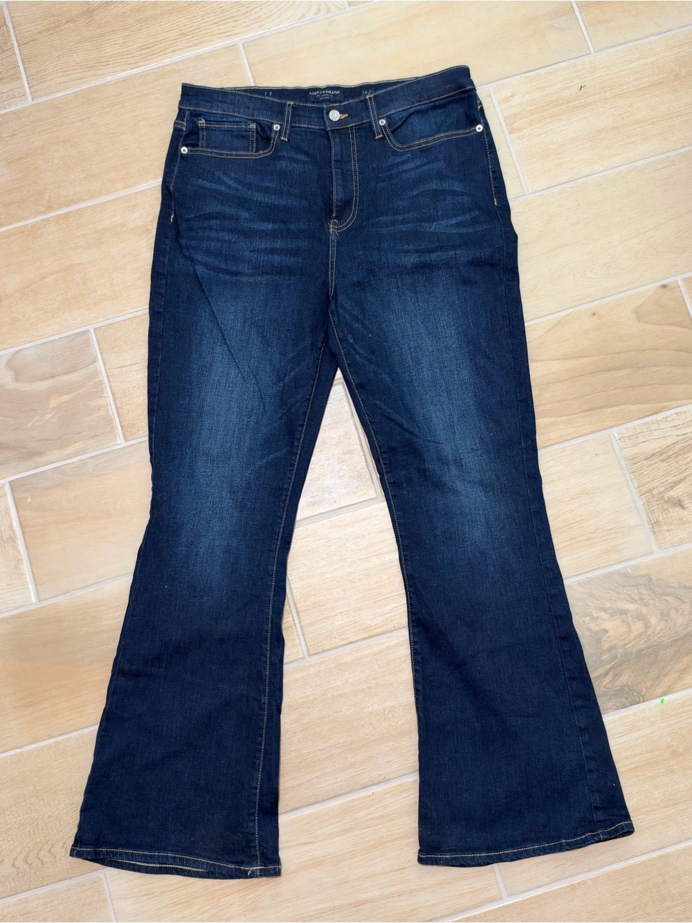 lucky brand dark wash high rise flare jeans